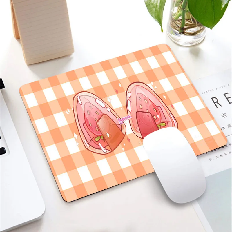 

25*29CM Girly Heart Cute food Pink Ins Trend Mouse Pad Peach Kawaii Custom DIY Small Size Mouse Mat Player MousePads for Desk