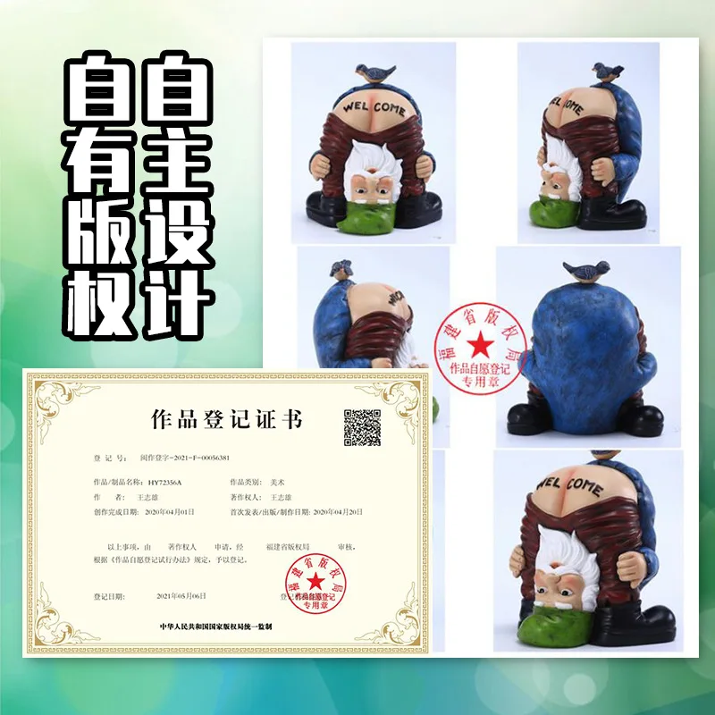 

Inverted dwarf ornaments courtyard garden decoration welcome gifts gifts resin crafts