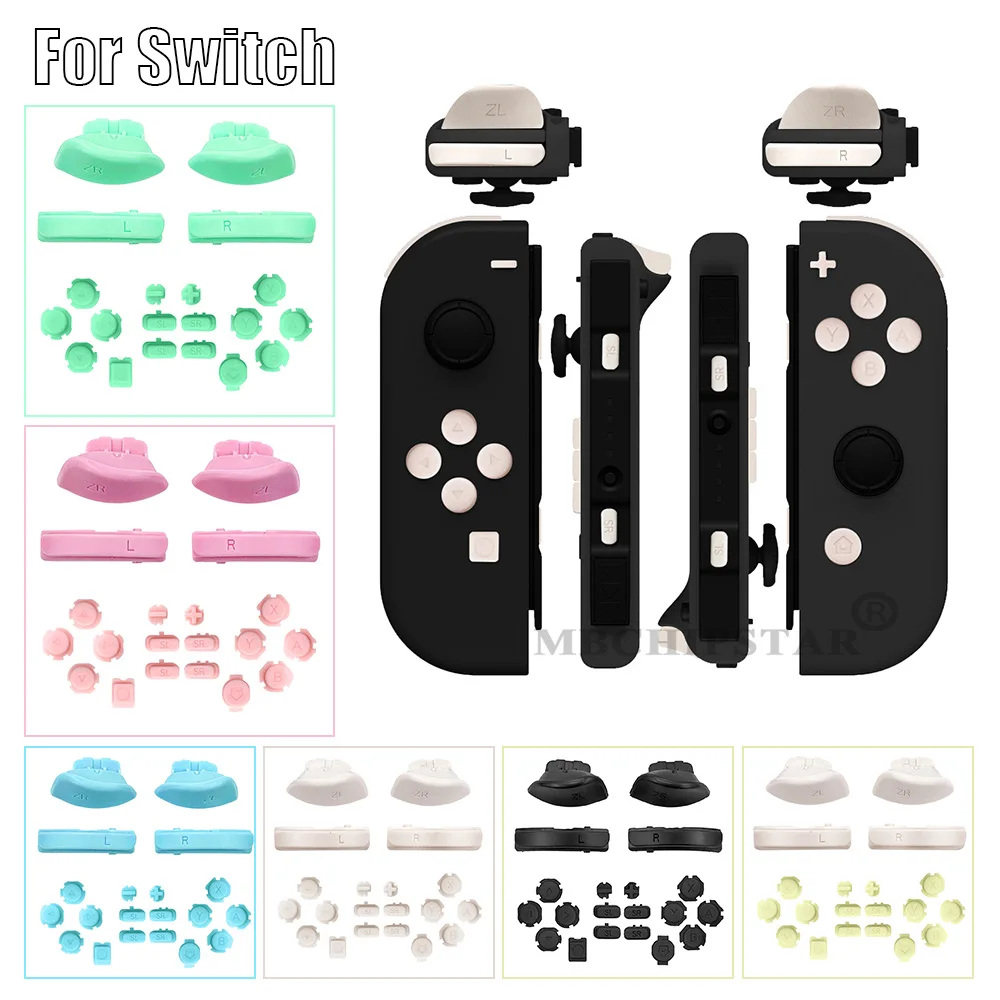 

10pcs/Lot Replacement ABXY Direction Keys SR SL L R ZR ZL Trigger Full Set Buttons with Grip Caps for Nintendo Switch JoyCon