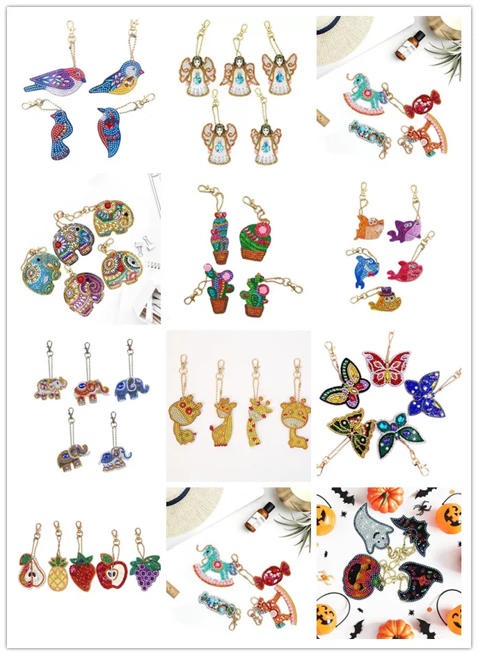 Брелок с алмазной живописью птица фрукты различные серии сделай сам детский