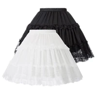 womens skirts lolita y2k crinoline petticoat evening party gothic underskirt vintage elastic waist 2 loop ruffles mini skirt
