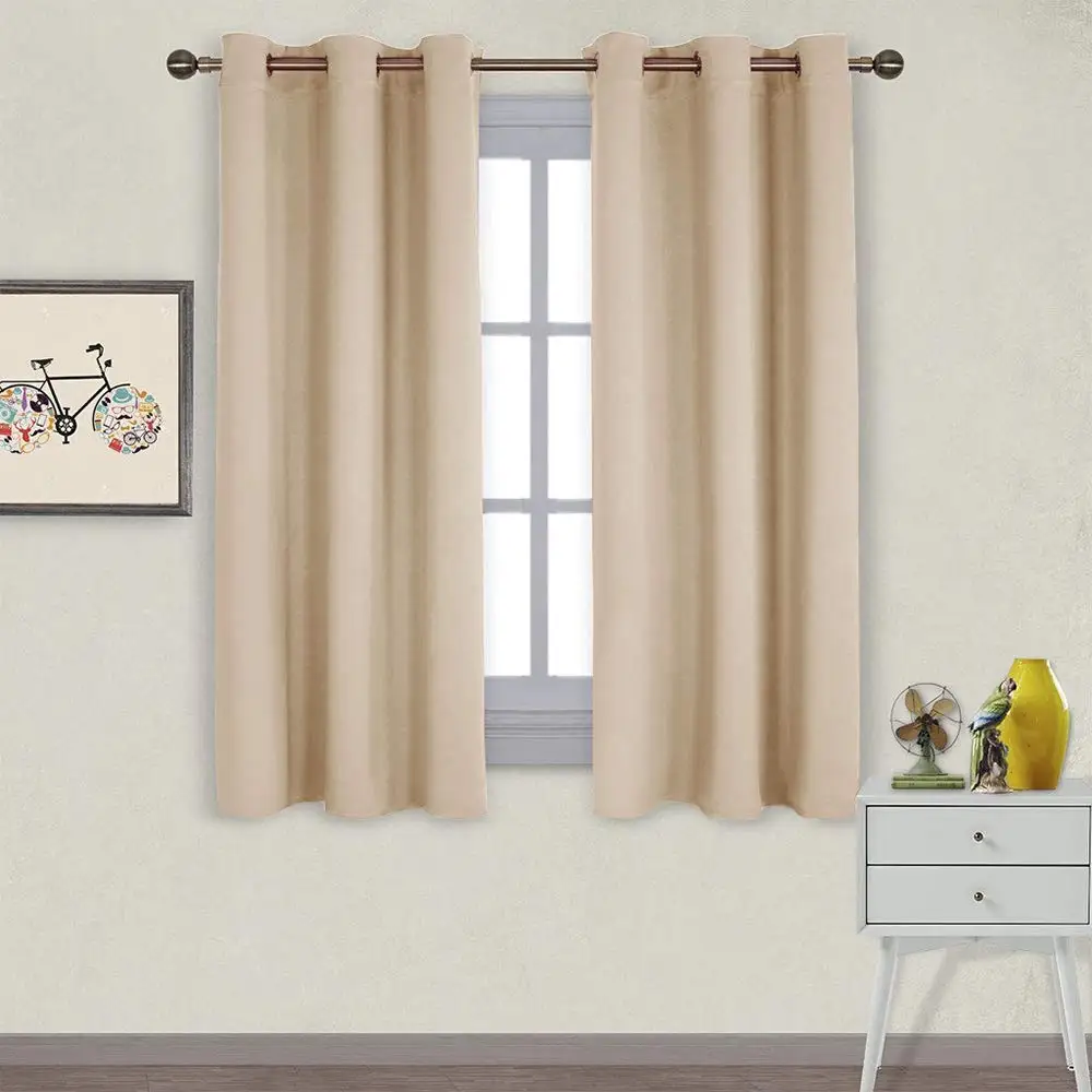 Beige NICETOWN, 1 шт., затемненная занавеска, драпировка, панель, три прохода, микрофибра, шумоподавление, теплоизолированная занавеска для окна, драпировка для гостиной - Цвет: Beige