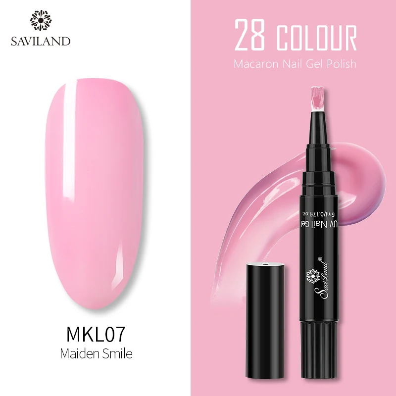 MKL07 SAVILAND 28 цветов блеск Макарон гель лак для ногтей ручка замочить от лак для ногтей праймер верхнее покрытие УФ гель лак для нейл-арта инструменты - Цвет: MKL07