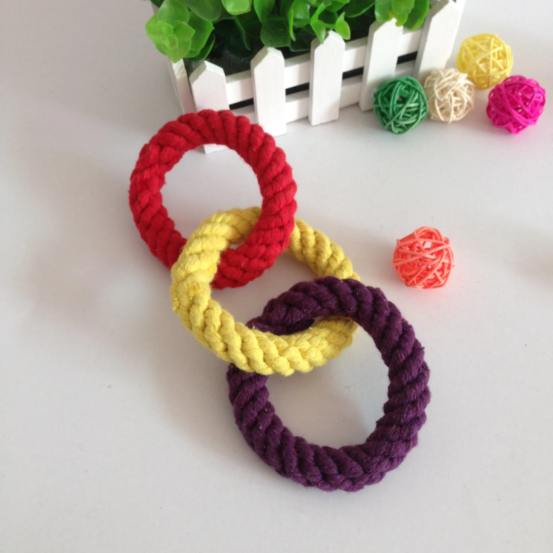 Хлопчатобумажный канат животные игрушки собака чистка зубов ручной тканый