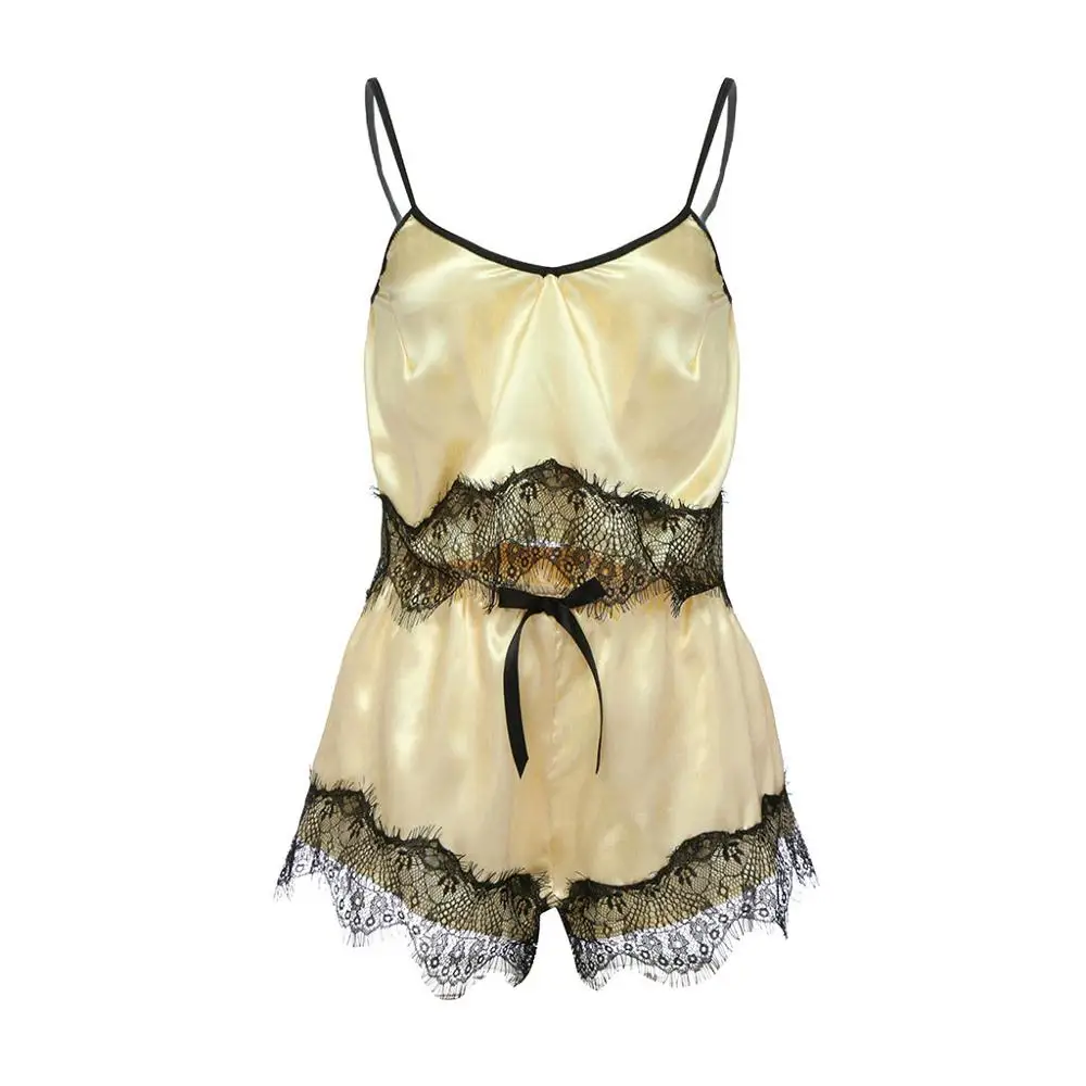 women summer 2019 Sexy Lace LingerieTops Underwear Set Cut-Out Sleepwear female pajamas set mujer nightie home clothes B4 |