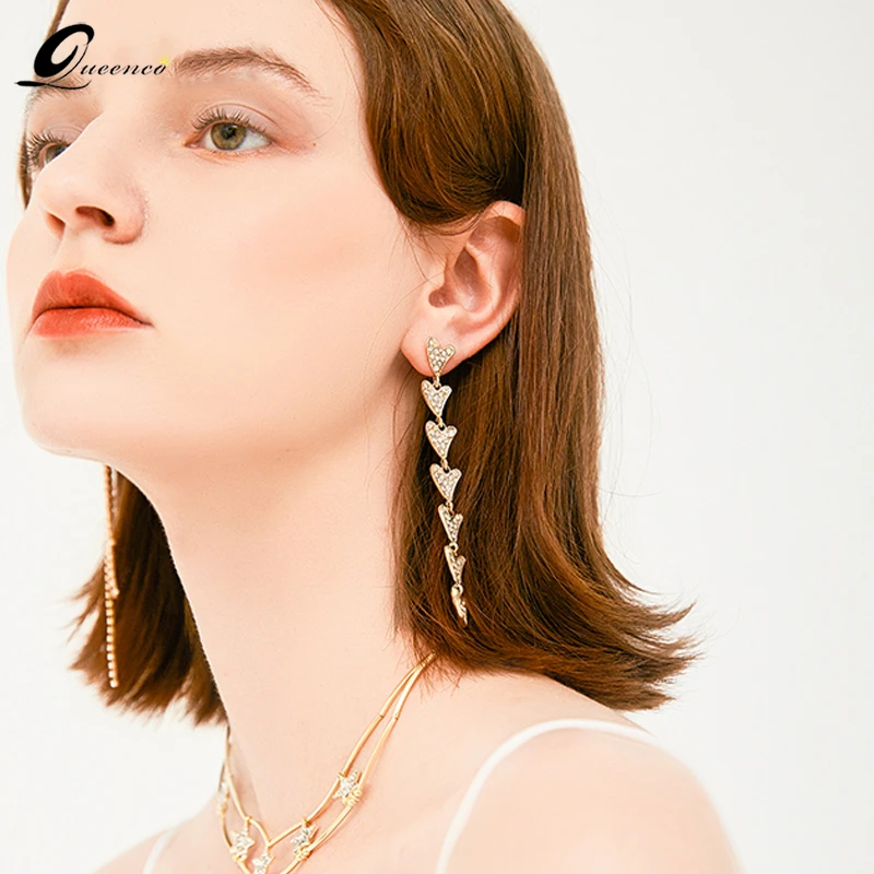 

Luxury Heart Tassel Earrings Jewelry For Women Orecchini Donna Earing Brinco Aretes Ohrringe Women Bijoux Bisuteria Earings