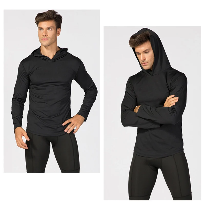 

Newly Men Quick Dry Long Sleeve Workout Athletic Hoodie Jacket Sports Training Hooded Coat