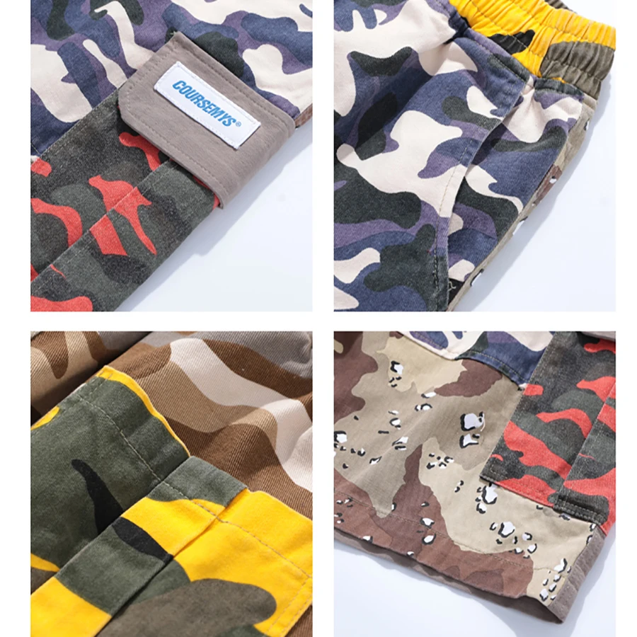 Принт военный камуфляж красочные повседневные шорты летние мужские хип хоп