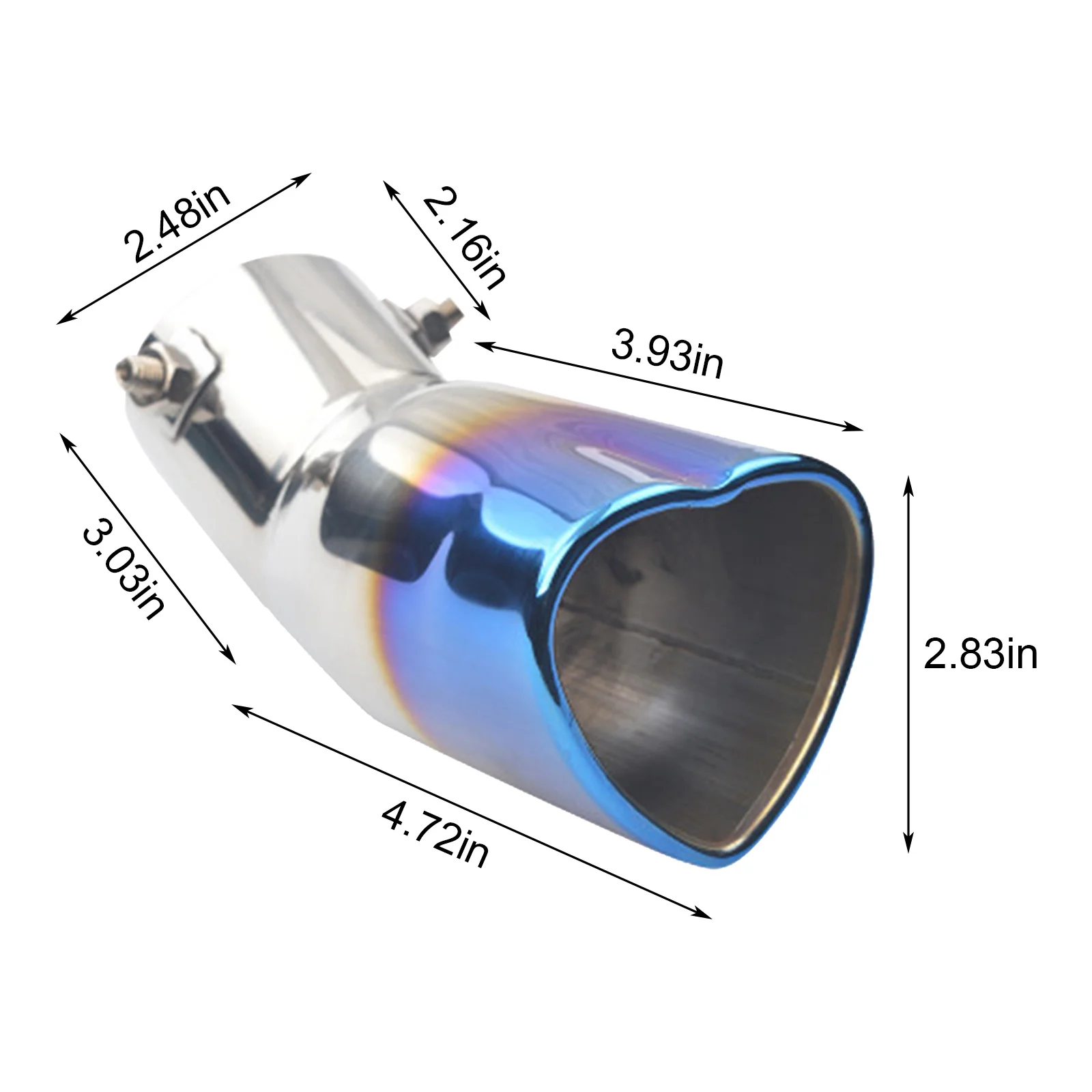 Наконечник универсального автомобильного глушителя в форме сердца труба из