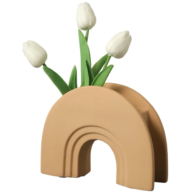 

Nordic art geometry vase morandi ceramic creative contracted example room porch desktop furnishing articles