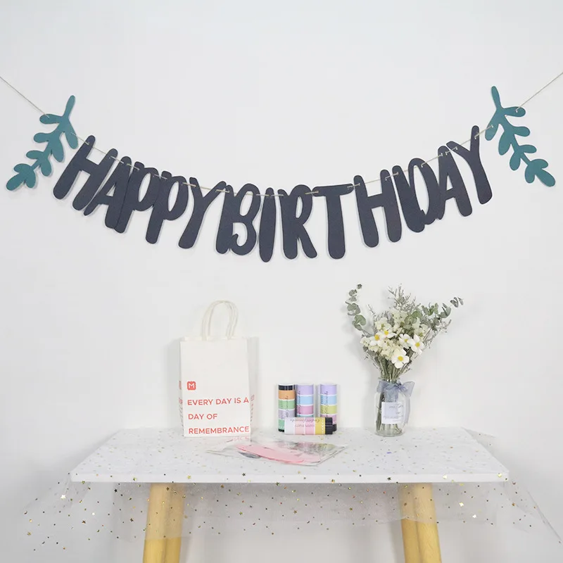 Новый баннер на день рождения гирлянда в виде листьев украшение для вечеринки