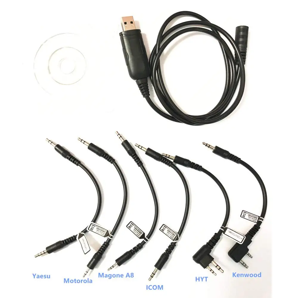 6-в-1 USB-кабель для программирования с адаптером motorola kenwood Icom Vertex ɽ xun Puxing Tyt Linton FDC