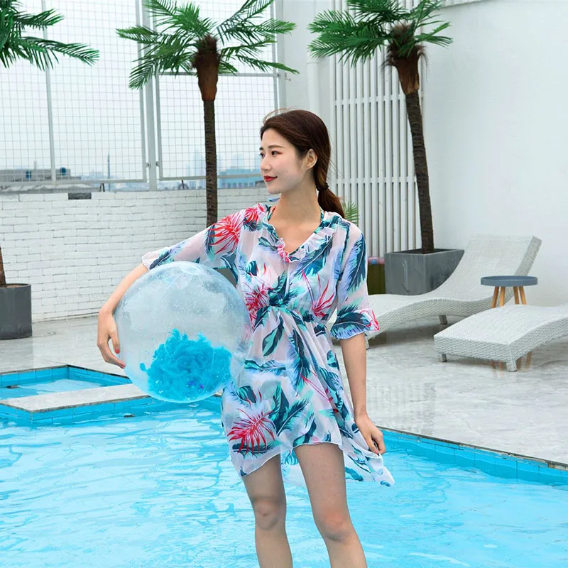 2020 summer 24inch Children adult Bling Transparent Swimming Ball Toys Beach party Inflatable transparent feather beach ball |