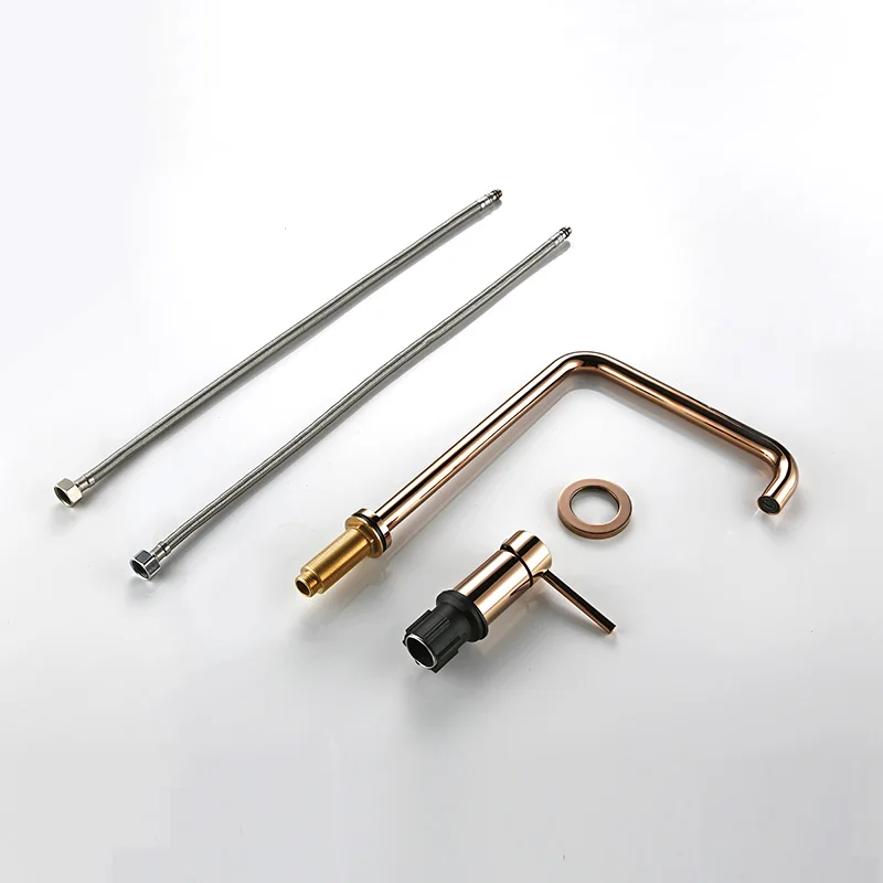 Smesiteli 360 градусов Поворотный кухонный кран из твердой латуни с двойным отверстием