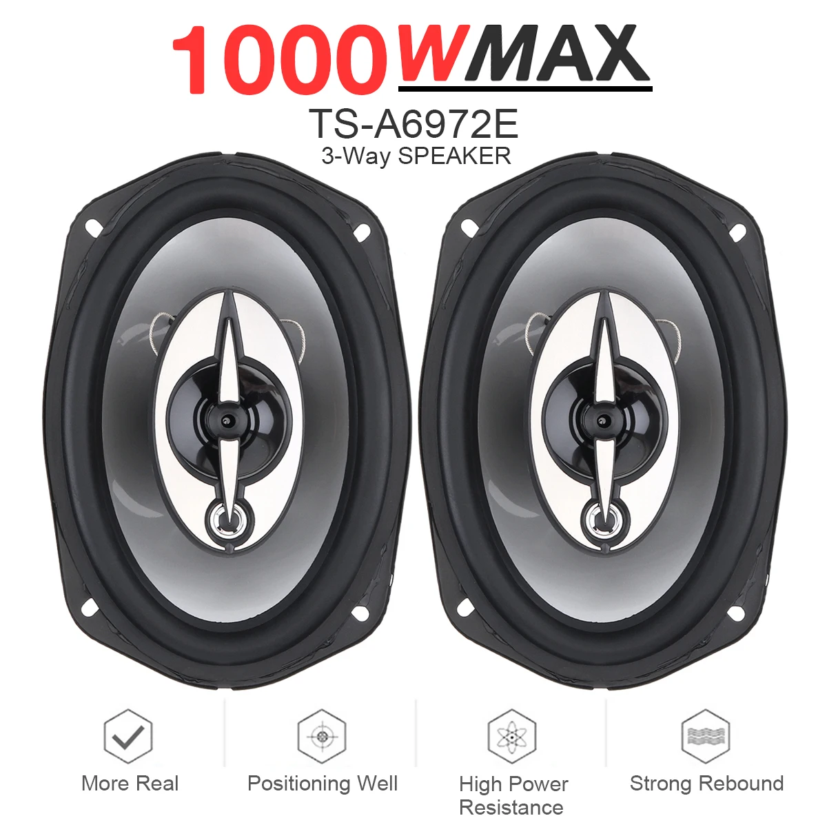 

6x9 Inch TS-A6972E 1000W 3 Way Car Coaxial Auto Audio Music Stereo Full Range Frequency Hifi Speakers Non Destructive Installa