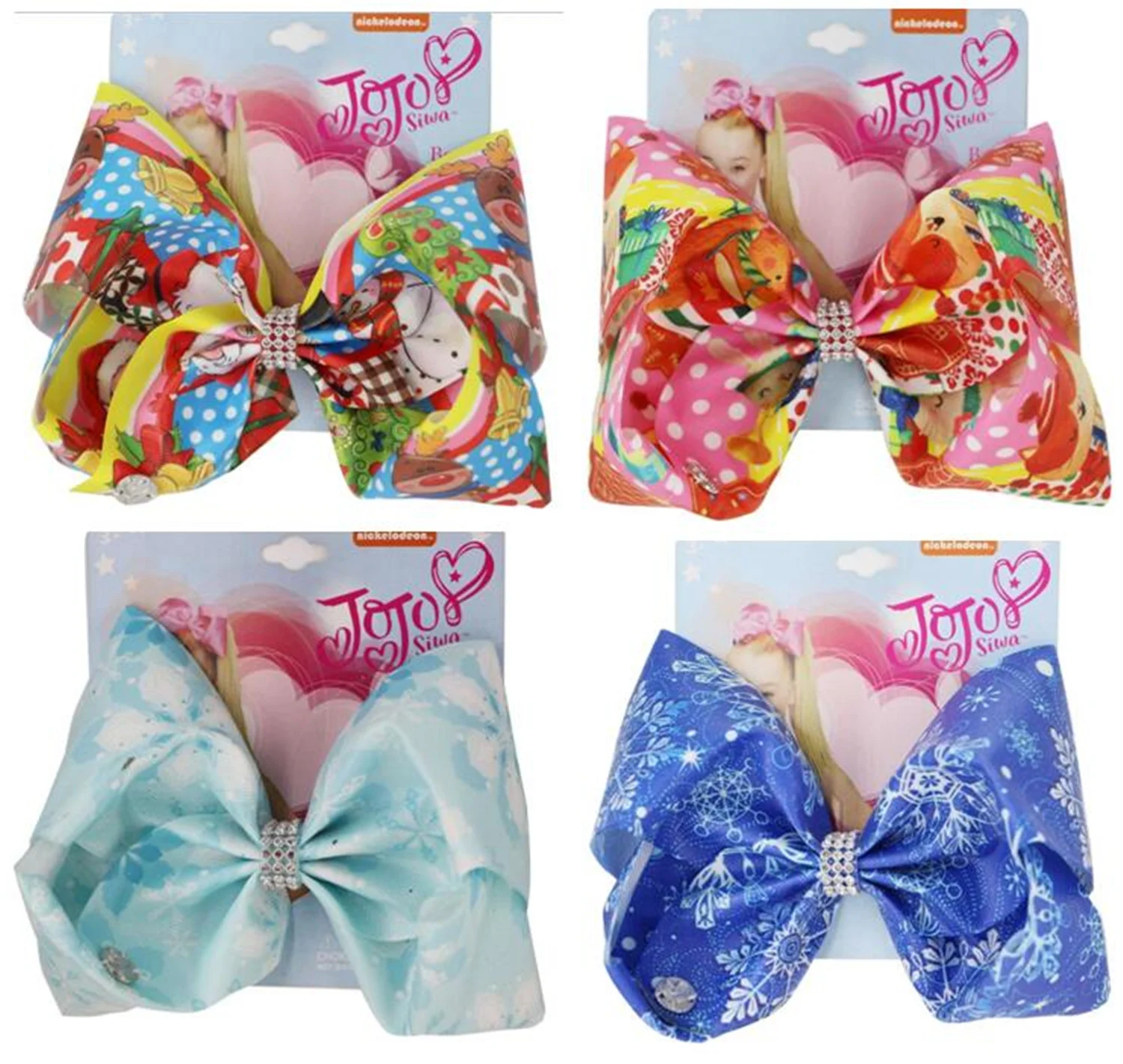 Лось Снежинка бант заколка для волос 8 дюймов Рождественский детская зажим