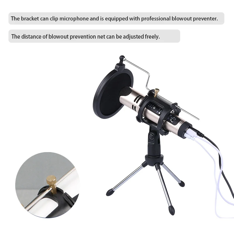 Микрофон штатив Трипод стойка держатель микрофона зажим складной настольный