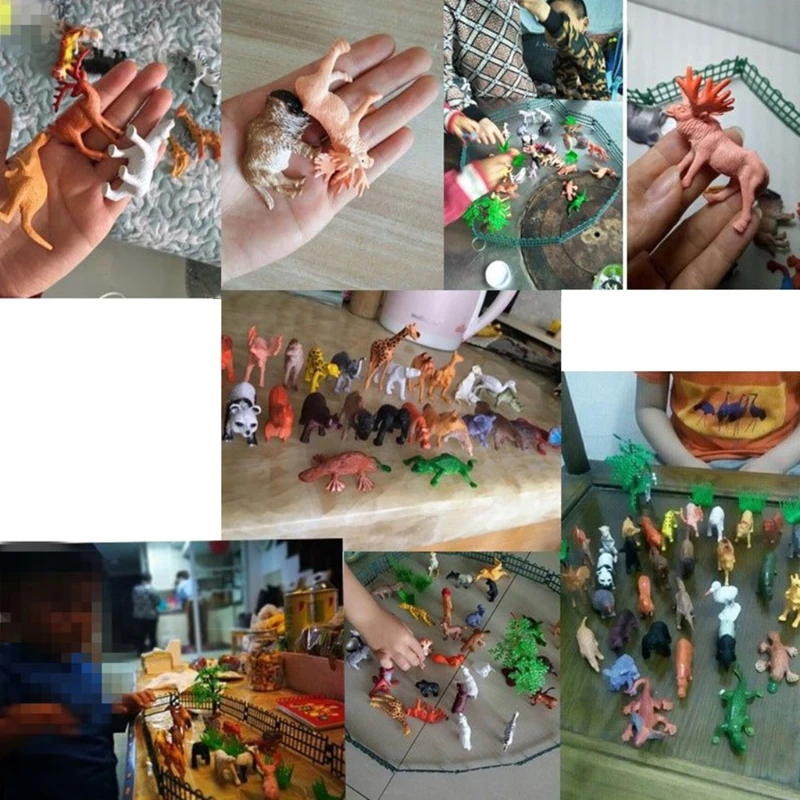 53 шт игрушки животных моделирование мини динозавр модель диких дикий зоопарк