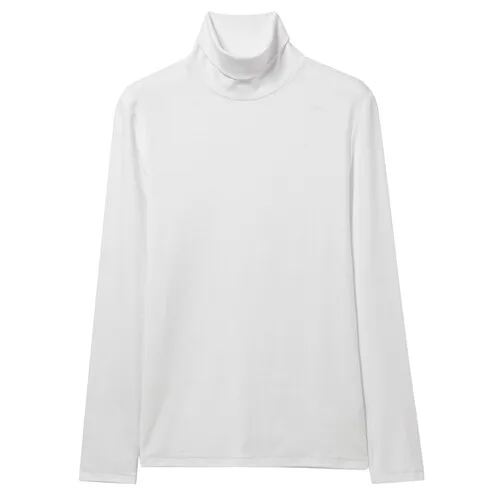 02White Giordano Мужская футболка, Мужская эластичная ткань, водолазка, толстая футболка, Мужская Осенняя Однотонная футболка с длинными рукавами Homme 01029793 - Цвет: 02White