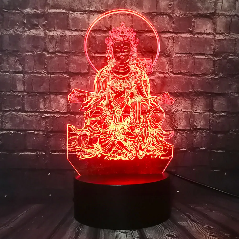 Лампа Будды Avalokitesvara светодиодная лампа для сна 3D домашнего декора|smile lamp|figure lamplamp