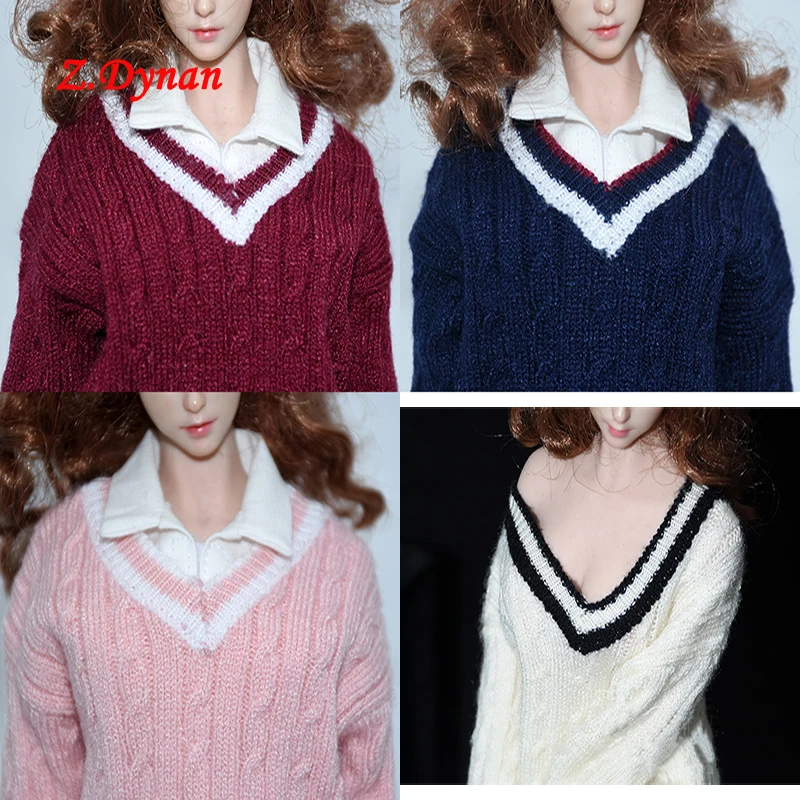 Женский свитер с длинными рукавами в масштабе 1/6 пальто Повседневная Свободная