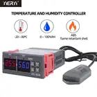Цифровой термостат, контроллер гигрометра для контроля температуры и влажности, контроллер гигрометра, переменный ток 110 В 220 В, постоянный ток 12 в 24 в 10 А