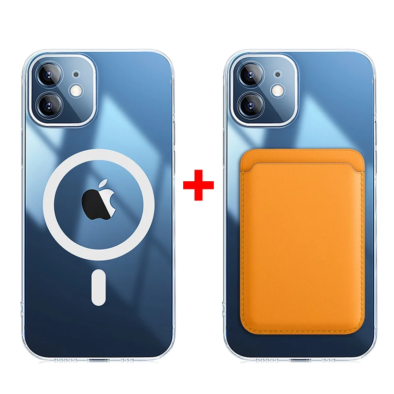 

For iPhone 13 Pro Max Magsafing Magnet Wireless Charging Case iPhone 12 mini 11 X XR XS 7 8 Plus SE 2020 Card Holder Back Cover