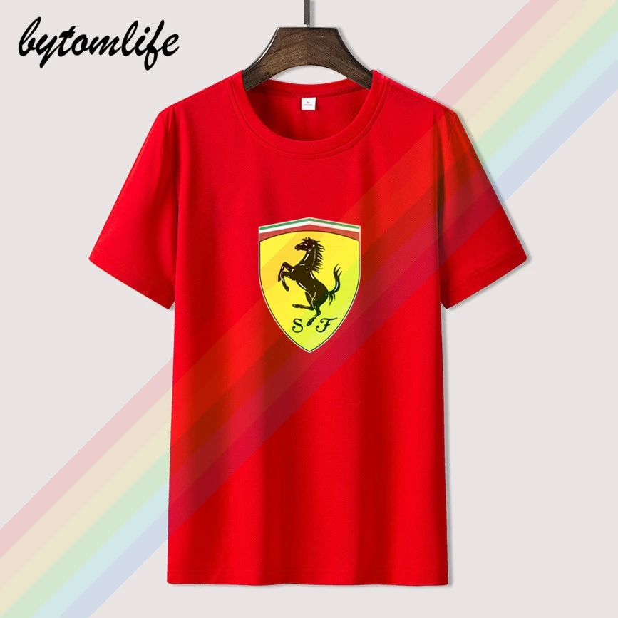 2021 FERRARI T Shirt For Men Limitied Edition Men's Black Brand T-shirt Women Cotton Tees Amazing Short Sleeve Tops | Мужская одежда