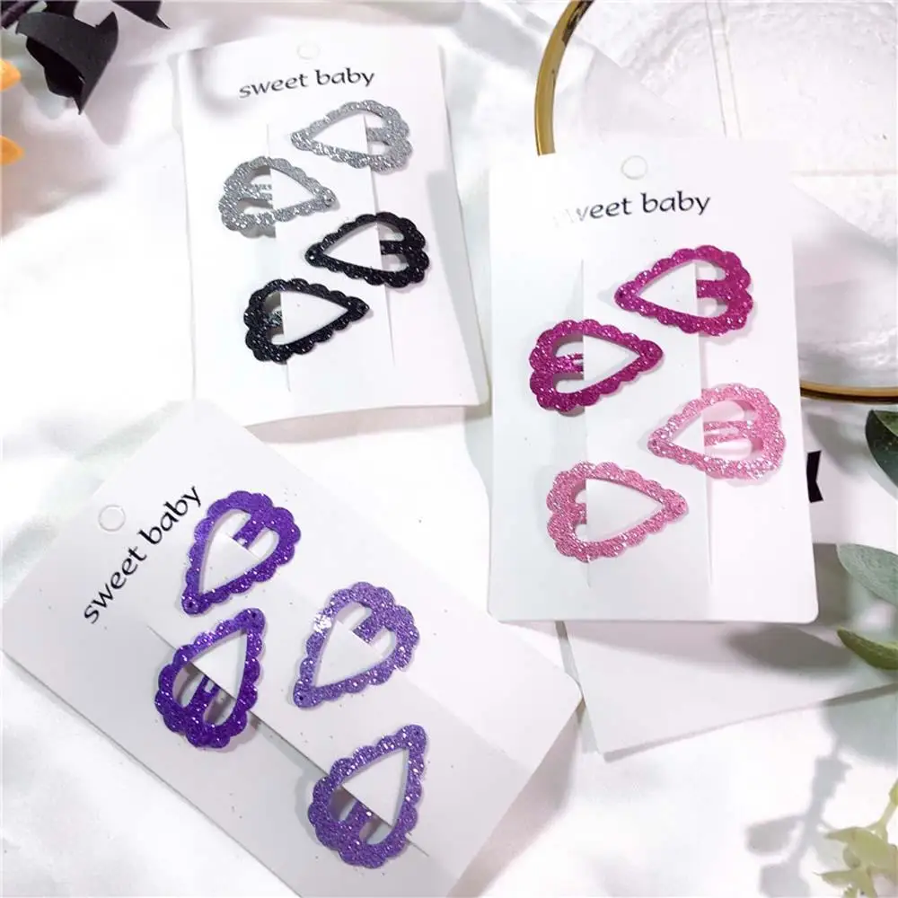 4 шт. новые милые заколки в форме сердца цветные BB зажимы шпильки для волос