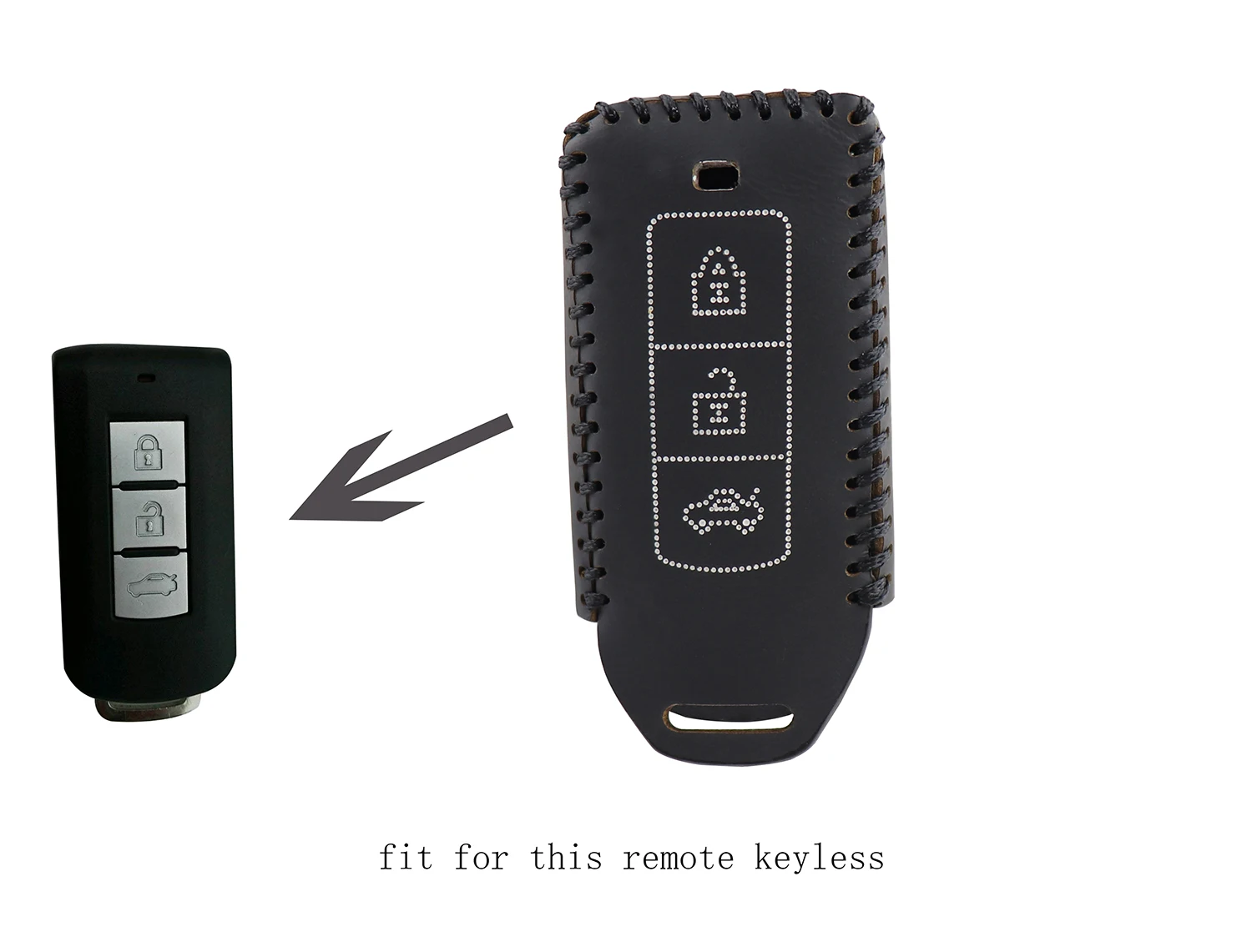 Genuine leather Keyless Remote Control Key Fob Cover Case Protector for Mitsubishi ASX 3 Buttons White | Автомобили и мотоциклы