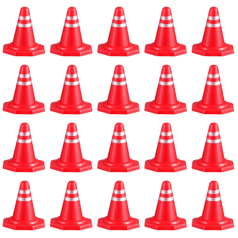 

TOYANDONA 20Pcs Miniature Traffic Cones Mini Roadblock Traffic Signs for Children