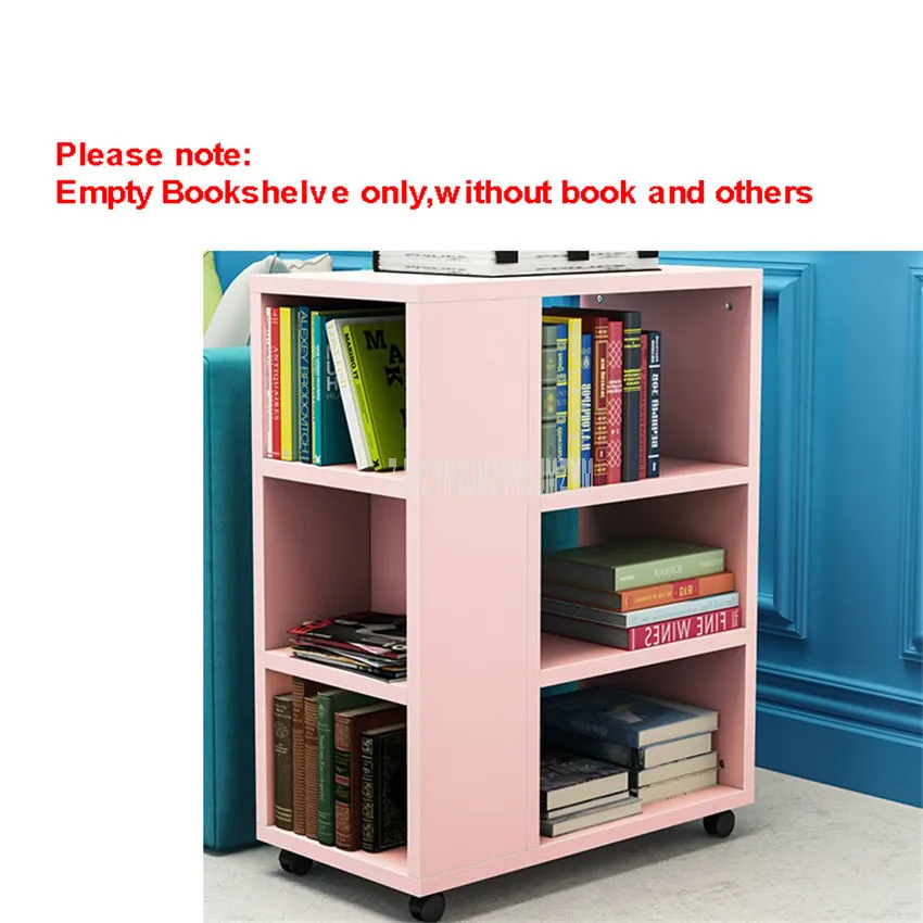 シンプルなクリエイティブ小さな子供の本棚ホイール簡単に移動寝室リビングルームコーナー子供本棚収納キャビネット