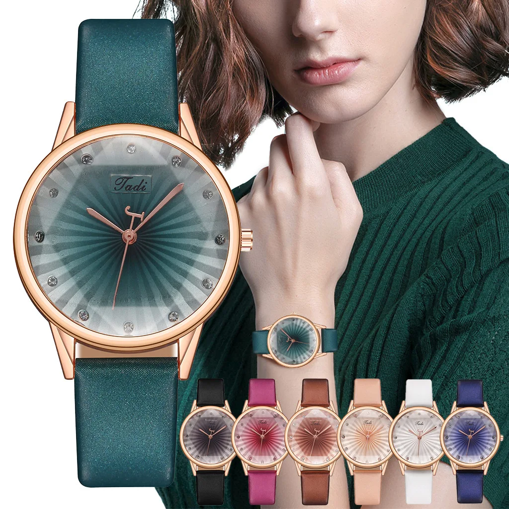 

COXRY Colorful Stripe Diamond Watch Women PU Leather Quartz Casual Dress Watches Women Fashion Black White Pink Brand Wristwatch