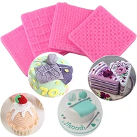 sweater fabric knitting texture fondant silicone molds knit printing pad texture template cake decorating kitchen baking tools