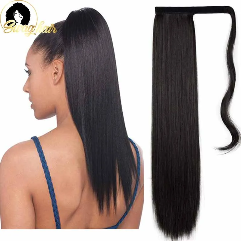 Волосы Swag прямой хвост охватывающий конский 100% бразильские человеческие волосы