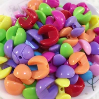 50pcs 14mm mixed color special shaped shuangpin round acrylic beads for childrens manual diy necklace bracelet accessories