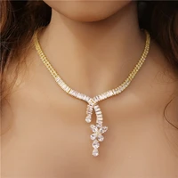 new jewelry set wholesale and retail fashion sexy bride luxury crystal zircon wedding temperament womens necklace earring set