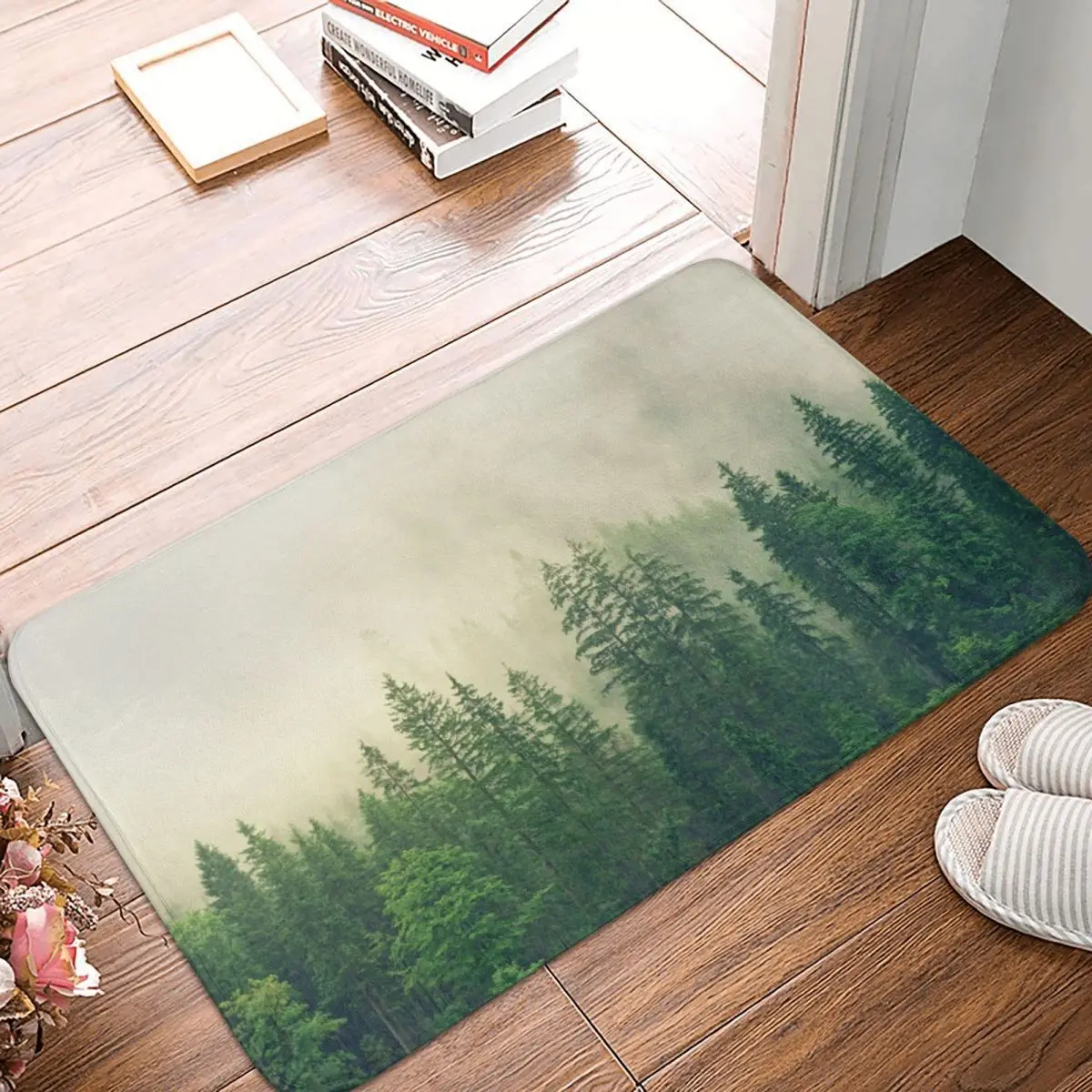 

Foggy Forest Doormat Carpet Mat Rug Polyester PVC Non-Slip Floor Decor Bath Bathroom Kitchen Balcony 40x60