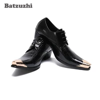 batzuzhi men shoes 4 5cm high heel black genuine leather dress shoes iron toe business leather shoes zapatos hombre big us12