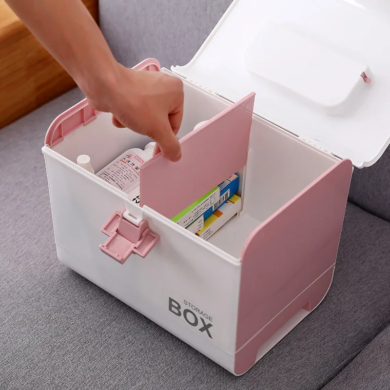 First Aid Kit Medicine Box Storage Plastic Container Emergency Portable Multi-layer Large Capacity Organizer |