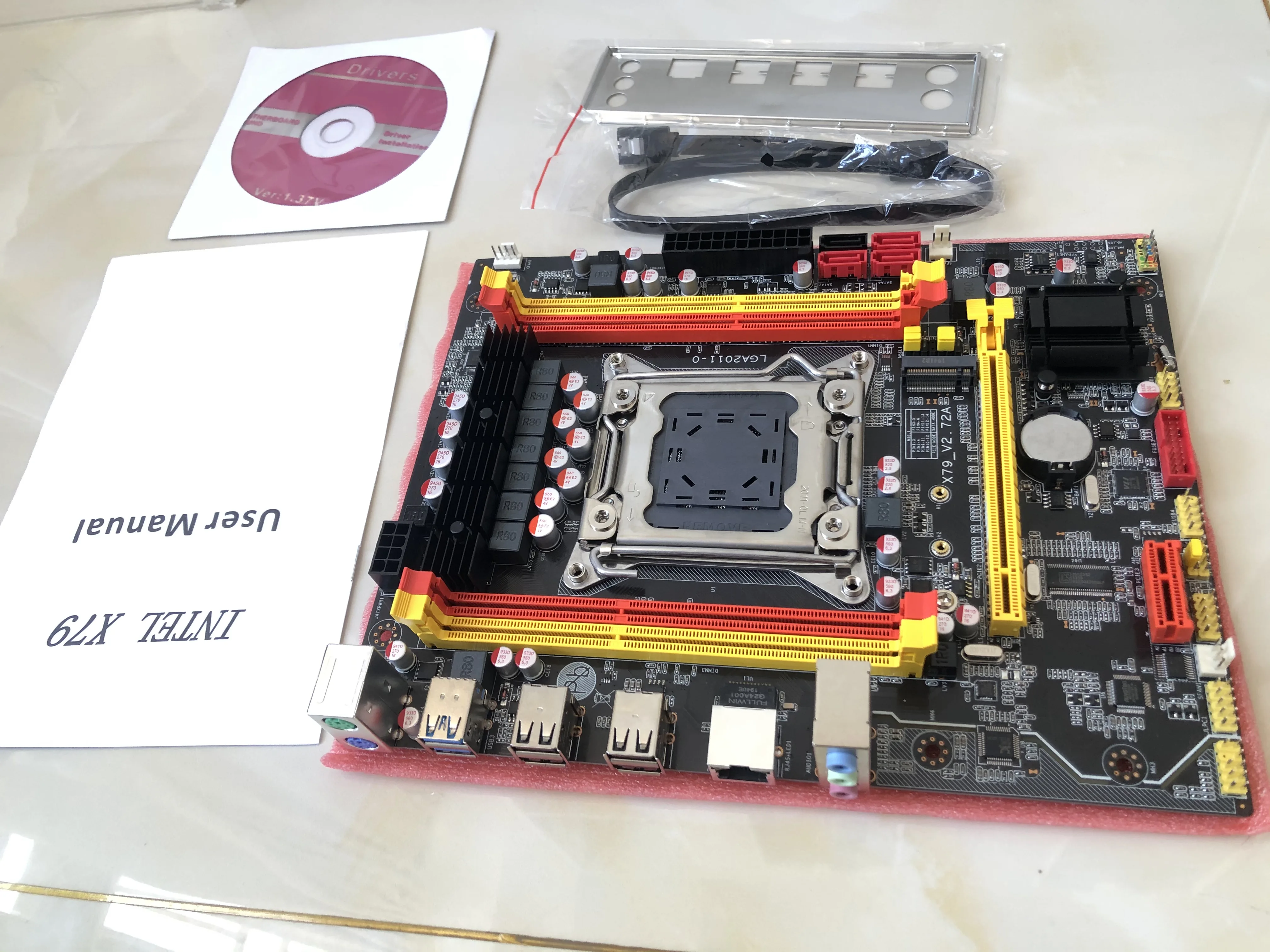 Новая настольная материнская плата X79 v2.72A LGA 2011 DDR3 ECC для INTEL I7 E5-V1 E5-V2 64GB SATA3 X79 материнская плата для ПК