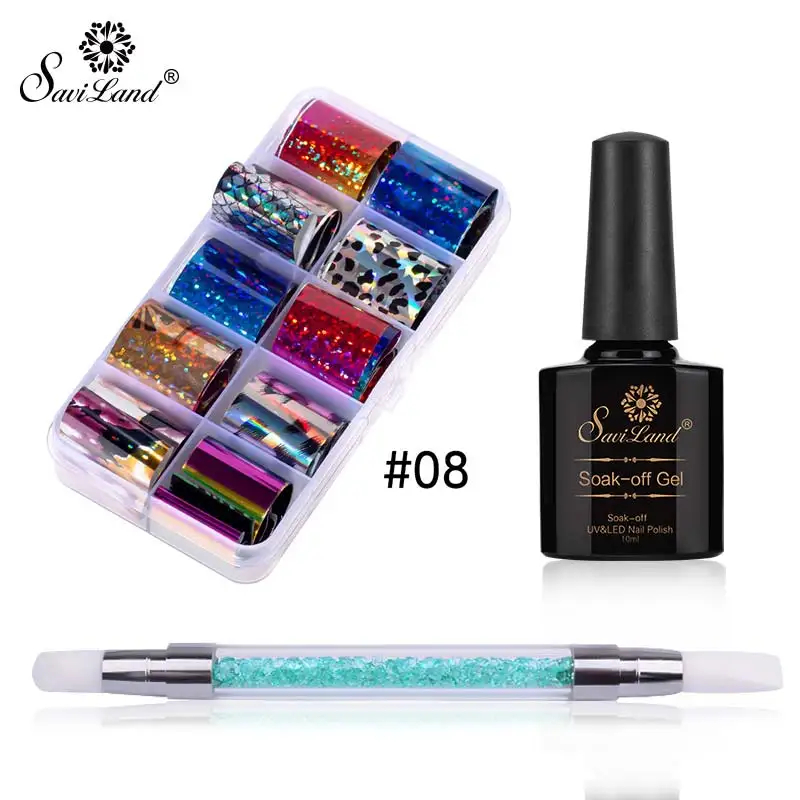 3pcs set 8 SAVILAND наклейка звездное небо переводной гель-клей для ногтей УФ-стикер Сделай Сам впитываемый клей для ногтей УФ-Гель-лак DIY маникюр Дизайн ногтей - Цвет: 3pcs set 8