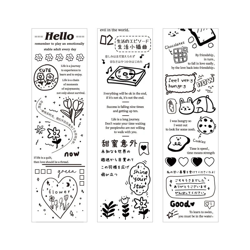 

10pcs/1lot Decorative Adhesive Tapes Fresh cartoon Decorative Scrapbooking DIY Paper Japanese Stickers 3M