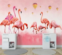 custom 3d wallpaper mural modern minimalist hand painted flamingo feather wallpaper nordic background wall