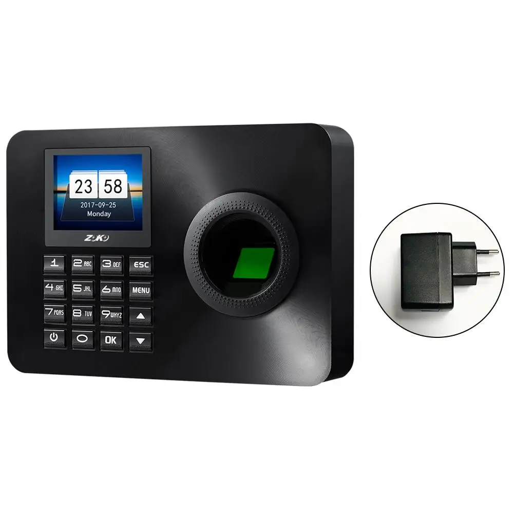 

ZK-TA10 Attendance System Fingerprint 2.4 inch HD Color Screen Password Office Time Employee Recorder U-disk Output 175x125x35mm