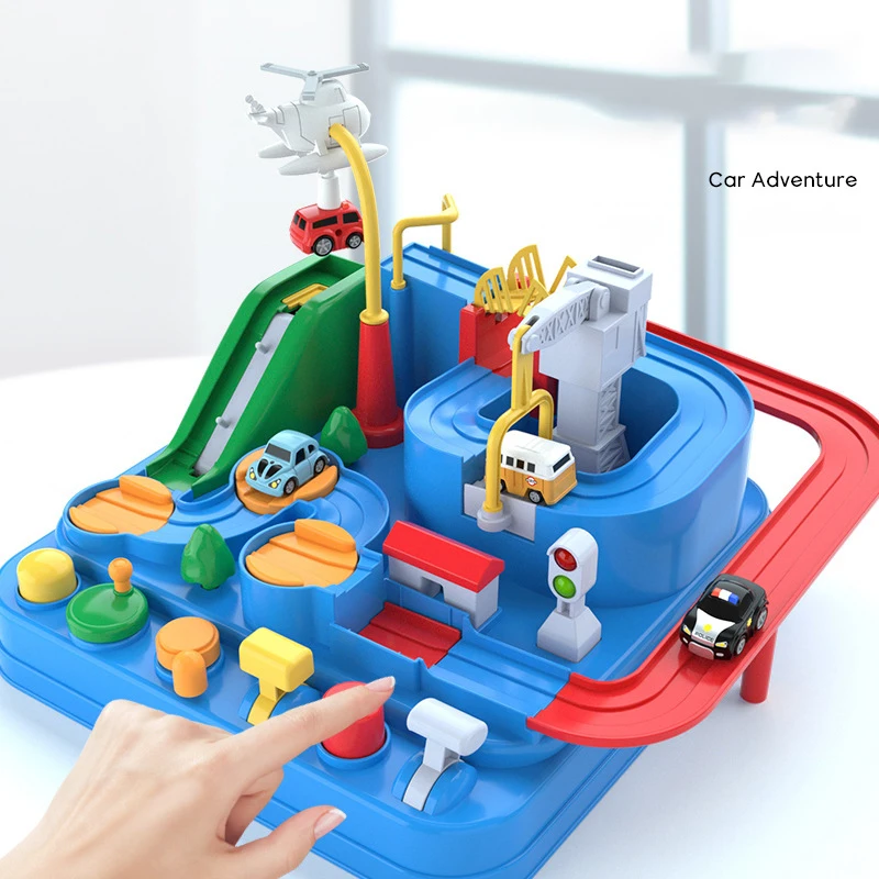 

Non-electric Racing Rail Car Model Racing Educational Toys Children Gift Adventure Brain Game Mechanical Interactive Train Toy