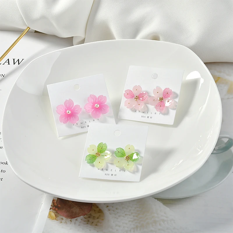 Свежие полупрозрачные акриловые цветочные эпоксидные Золотые шарики вишневый