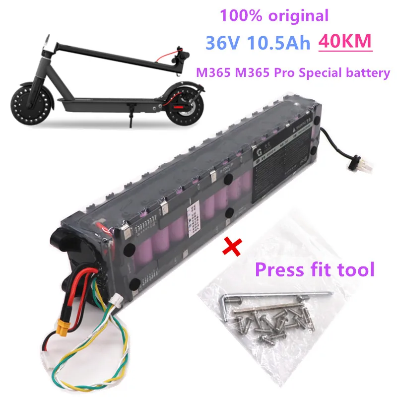 

100% Original 36V 10.5Ah battery ForXiaomi M356 M356 Pro Special battery pack 36V battery 10500mAh Riding 40km + Press fit tool