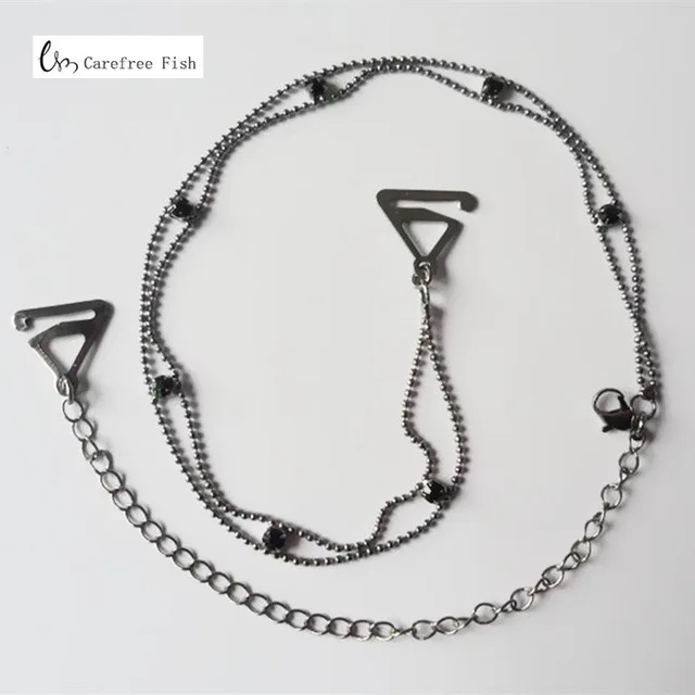 7- Silver Беззаботные рыбки новые посеребренные металлические сексуальные бретели для бюстгальтера со стразами для женщин Элегантный Кристальный бюстгальтер на плечо нижнее белье аксессуары - Цвет: 7- Silver