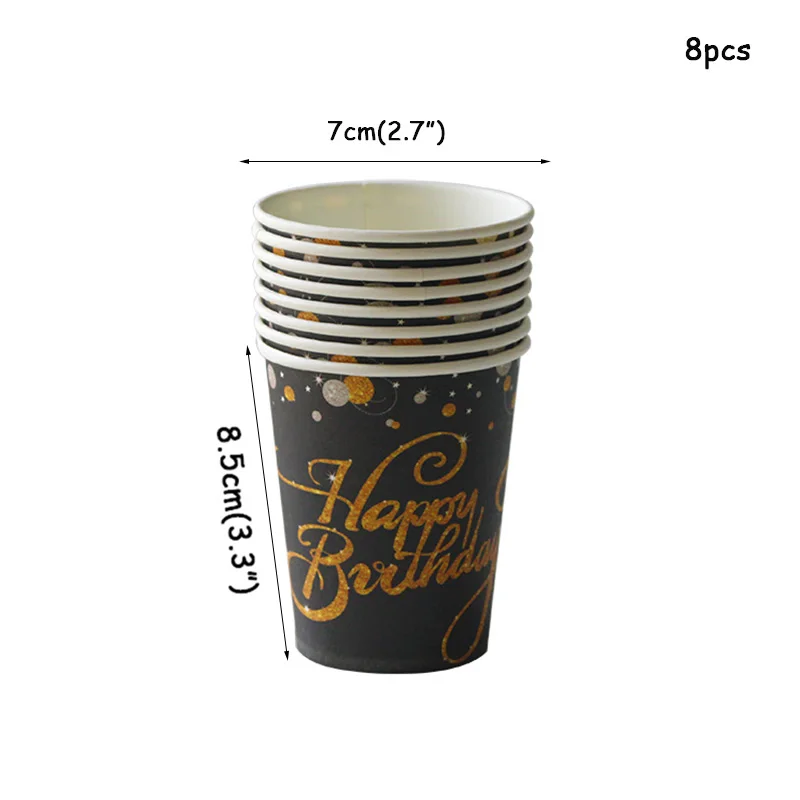 8pcs cups 30, 40, 50, 60 украшения для дня рождения, для взрослых, конфетти, шары с цифрами, счастливые 30, 40 лет, юбилей, для взрослых, свадебные украшения - Цвет: 8pcs cups